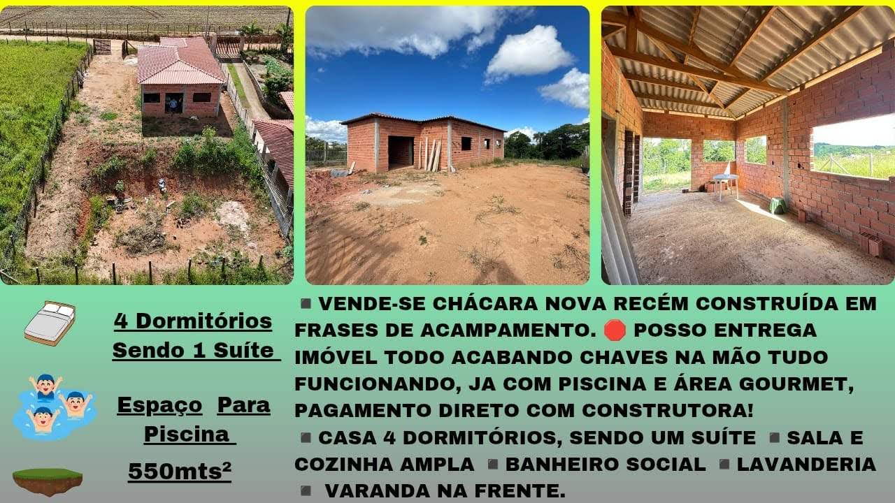 (COD:278) VENDE-SE CHÁCARA SEMI ACABADA OU TODA FINALIZADA CHAVES NA MÃO 🔑🖐️ TEL: 15 99658-1781