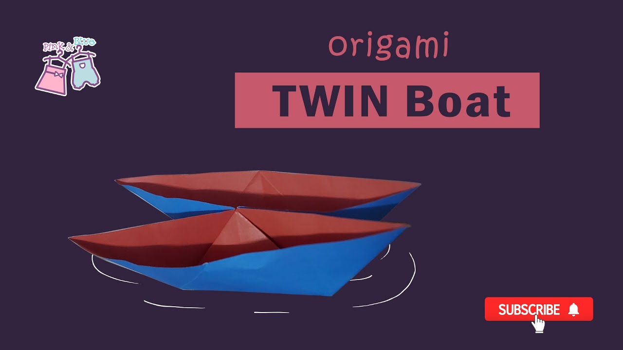 How to make paper boat/ How to fold origami twin boat/ Twin Boat/ Easy paper crafts for kids