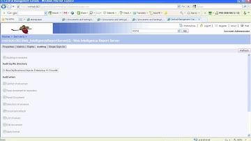 Business Objects XI - AUDITOR Part 1: SETUP