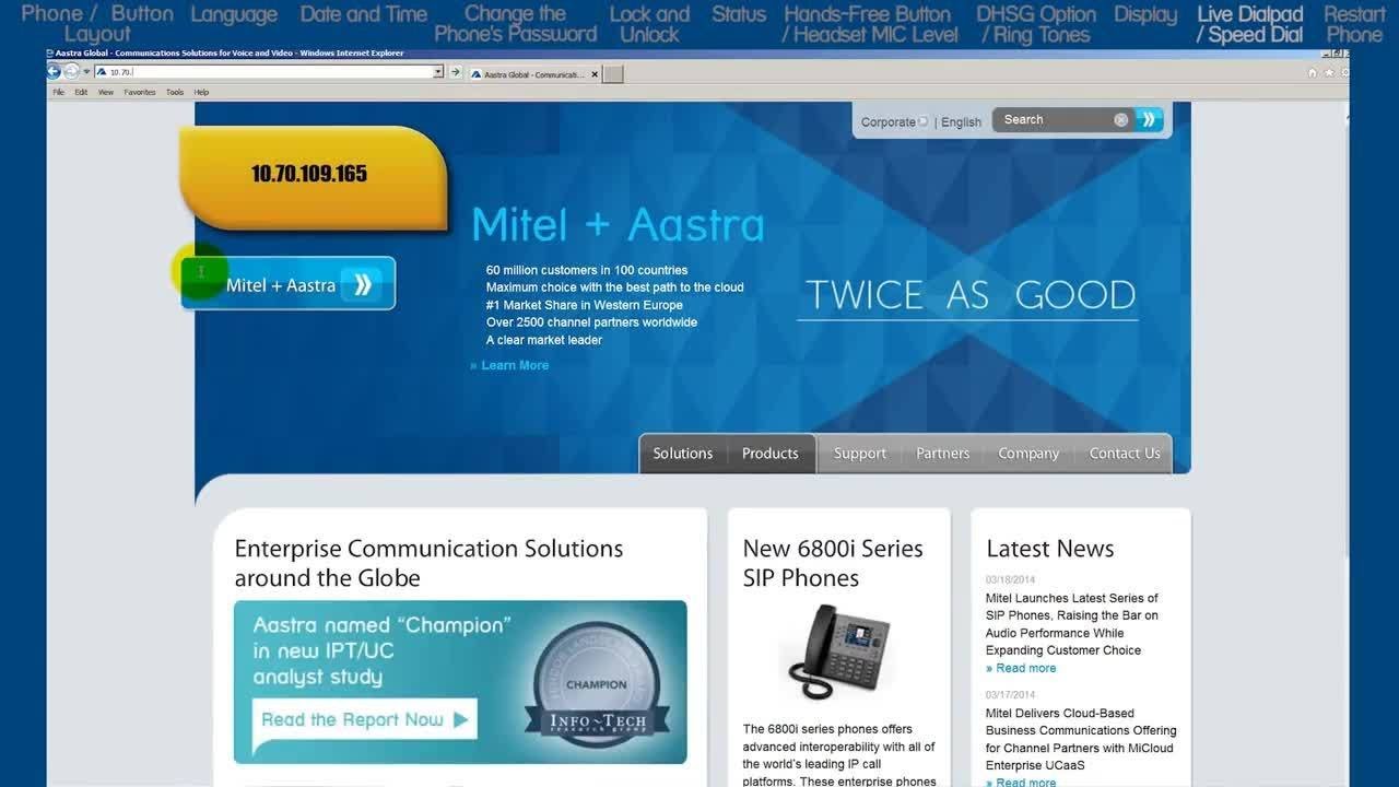 Mitel 6867i Phone: How to Use Speed Dial Edit and Web User Interface ...