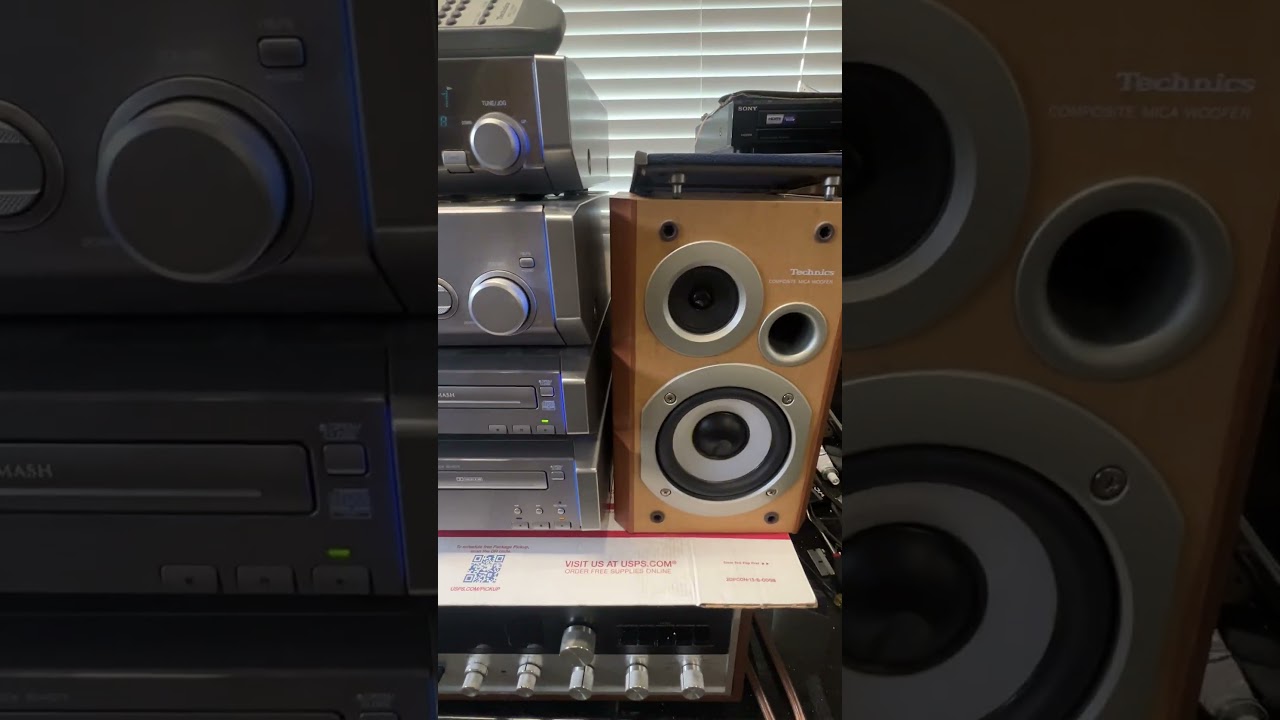 Technics Blue Light Mini HiFi System SL-HD55 RS-HD75 ST-HD55 SE-HD55 w/ Speakers & Remote; Tested