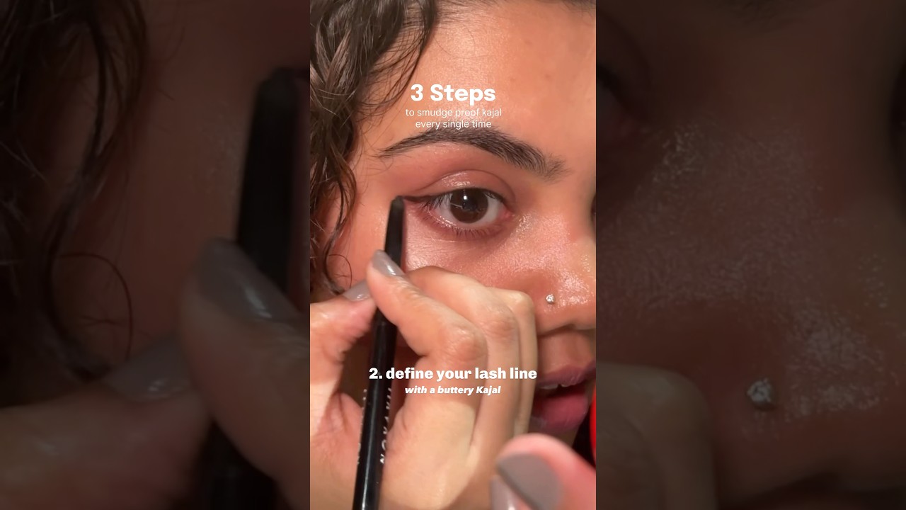Beginner-friendly eye makeup hack to make Kajal smudge-proof in 3 steps 🫶🏽