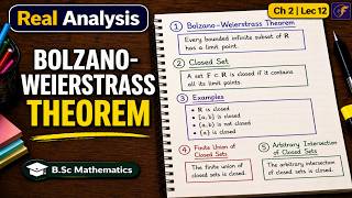 Bolzano-Weierstrass Theorem | Closed Sets and Properties| Real Analysis BSc Hindi