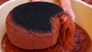 Dusty crunchy soft fine Red dirt cake Crumble dipping in water 💦💦💦 paste play satisfying sound Asmr  screenshot 5