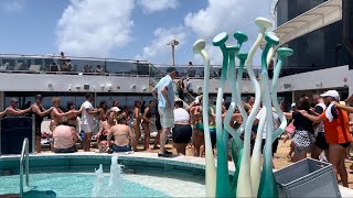 Sea Pool Party on the MSC World Europa in the 22 days cruise from Dubai to Europe. Морское парти.