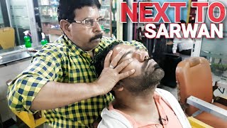 ASMR head massage and neck cracking by new indian barber( No honk, no talking)