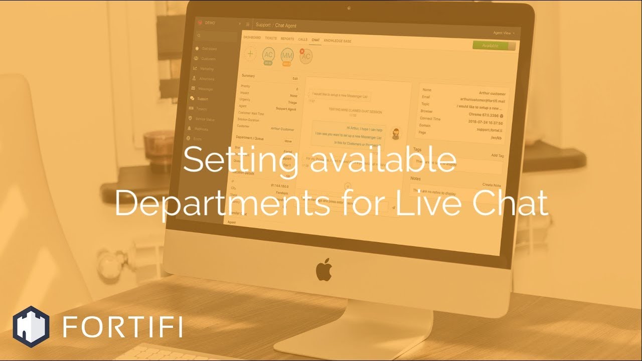 Adding Departments available for Fortifi Live Chat | Fortifi Support