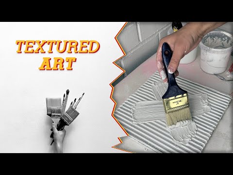Creating experimental textured art on canvas | Texture paste tutorial