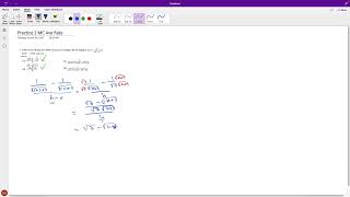 Math104 Practice 1 MC Ave Rate Square Root Function