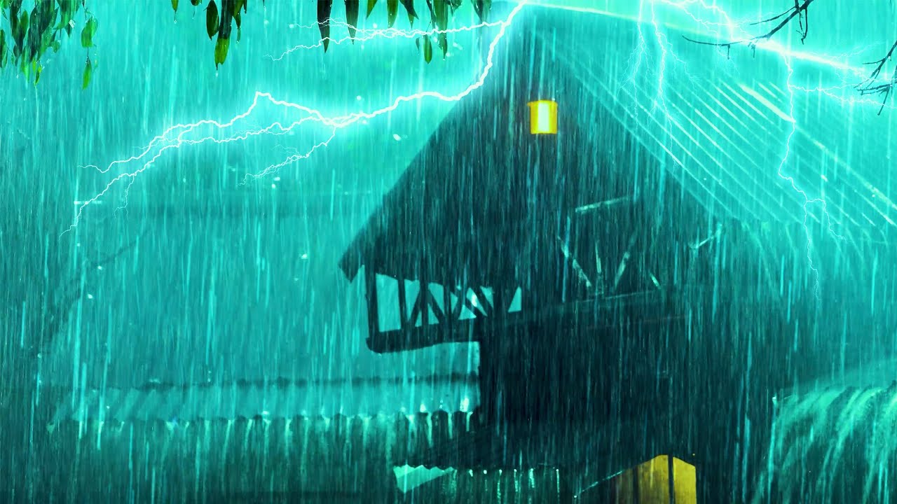 3 Hours of Violent Storm, Torrential Rain & Thunder on a Tin Roof for Calm Sleep