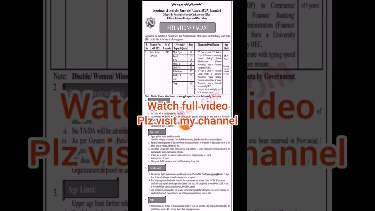 New Pakistan Railway Jobs 2023