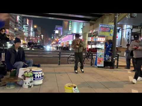 藤原氏ダンス記録　ストリートミュージシャンとコラボ‼️