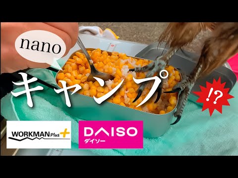 【ナノキャン】簡単手軽なキャンプ/キャンプ飯奪われる/ワークマン・ダイソーで形から
