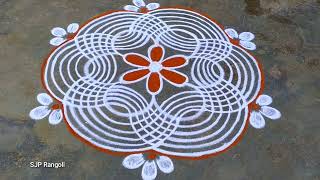 Aavani madham Rangoli / flowers kolam / Friday muggulu screenshot 4