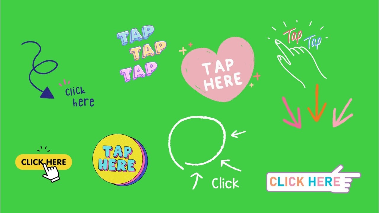Green Screen Sticker 🟩 Green screen #click here / tape here #stickers - YouTube
