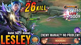 Enemy MANIAC?! No Problem!! 26 Kills Lesley Carry The Game!! - Build Top 1 Global Lesley ~ MLBB screenshot 2