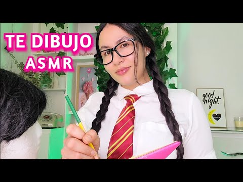 asmr LA CHICA de ATRÁS te DIBUJA en CLASE