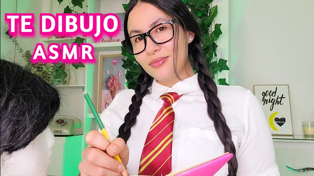 asmr LA CHICA de ATRÁS te DIBUJA en CLASE