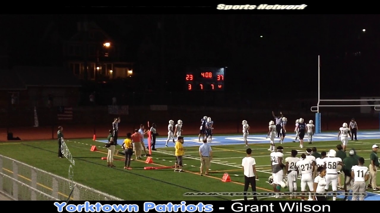 Yorktown Junior Grant Wilson's 2 TD passes (30, 14) & leaping 7-yd TD CATCH vs. Wilson.