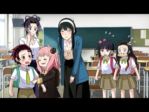 【キメツ小学校物語～スパイファミリーコラボ動画～】転校生のアーニャちゃんが皆の心の中を読んじゃうぞ編～【鬼滅の刃/spy×family/ヨル/胡蝶しのぶ/禰豆子/カナヲ/炭治郎/冨岡義勇/声真似】