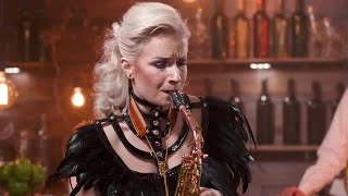 Lady Sax Player Performing Stock Video screenshot 1