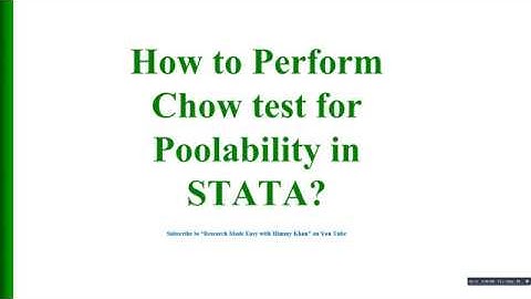 94 How to Use Chow test for Poolability