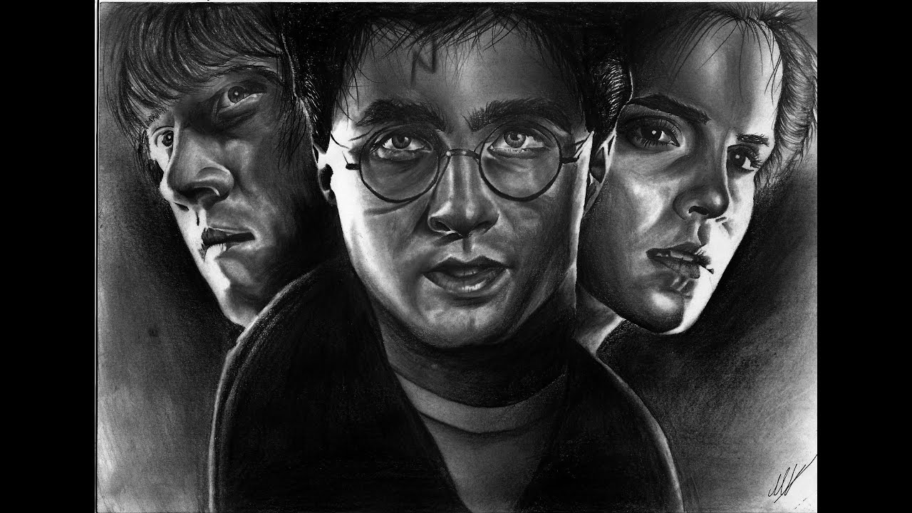 Harry Potter Cast Speed Drawing Daniel Radcliffe Emma Watson Rupert Grint