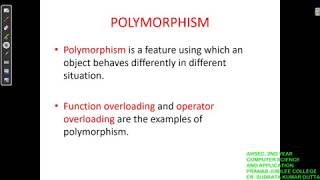 OBJECT ORIENTED PROGRAMMING | POLYMORPHISM | FUNCTION OVERLOADING