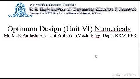 Optimum Design Numericals Solving Technique