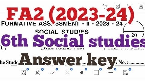 FA2(2023-24)/6th Social studies answer key
