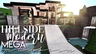 Bloxburg: Hillside Modern Mega Mansion 220k | No large plot & No Advanced Placing | House SpeedBuild