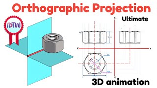 How to Draw a Hexagonal Nut | Orthographic Projection | Engineering Drawing by ADTW Study 2,100 views 3 weeks ago 12 minutes, 35 seconds