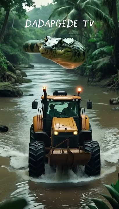 there is a giant snake on a moving tractor #ghost #snacks #shorts
