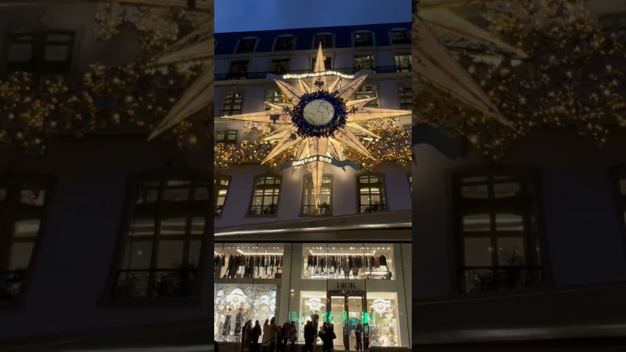 Christian Dior, Champs-Élysées decorated with Christmas lights 🎄 💙🇫🇷