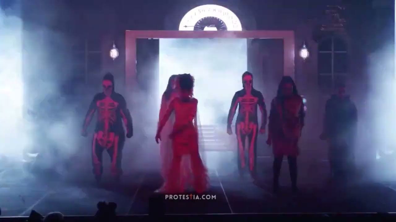 Halloween Church service performs Billie Eilish's 'Bad Guy' featuring dancing mummies and skeletons