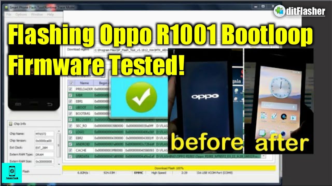 CARA FLASH OPPO R1001 BOOTLOOP 100% SUKSES FIRMWARE TESTED