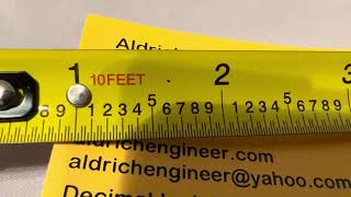 Aldrich Engineer Decimal Tape Measure