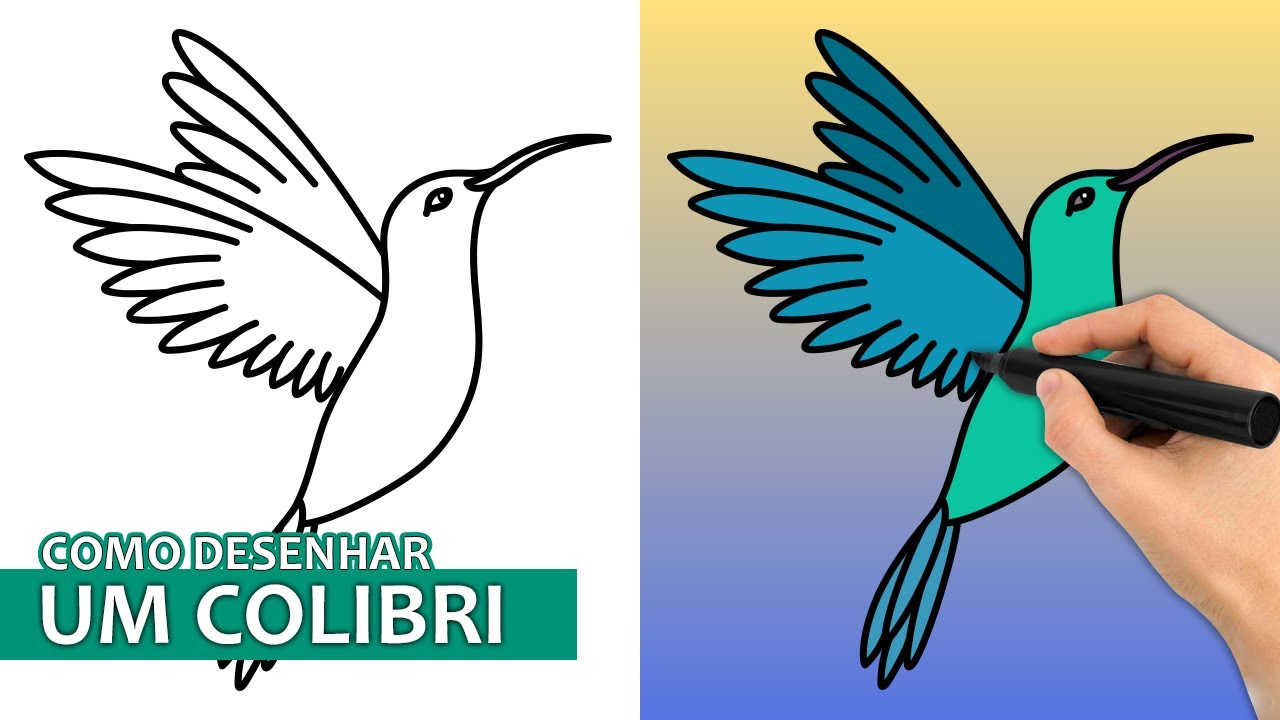 Como Desenhar Um Beija-flor | Tutorial De Desenho Fácil Passo A Passo ...