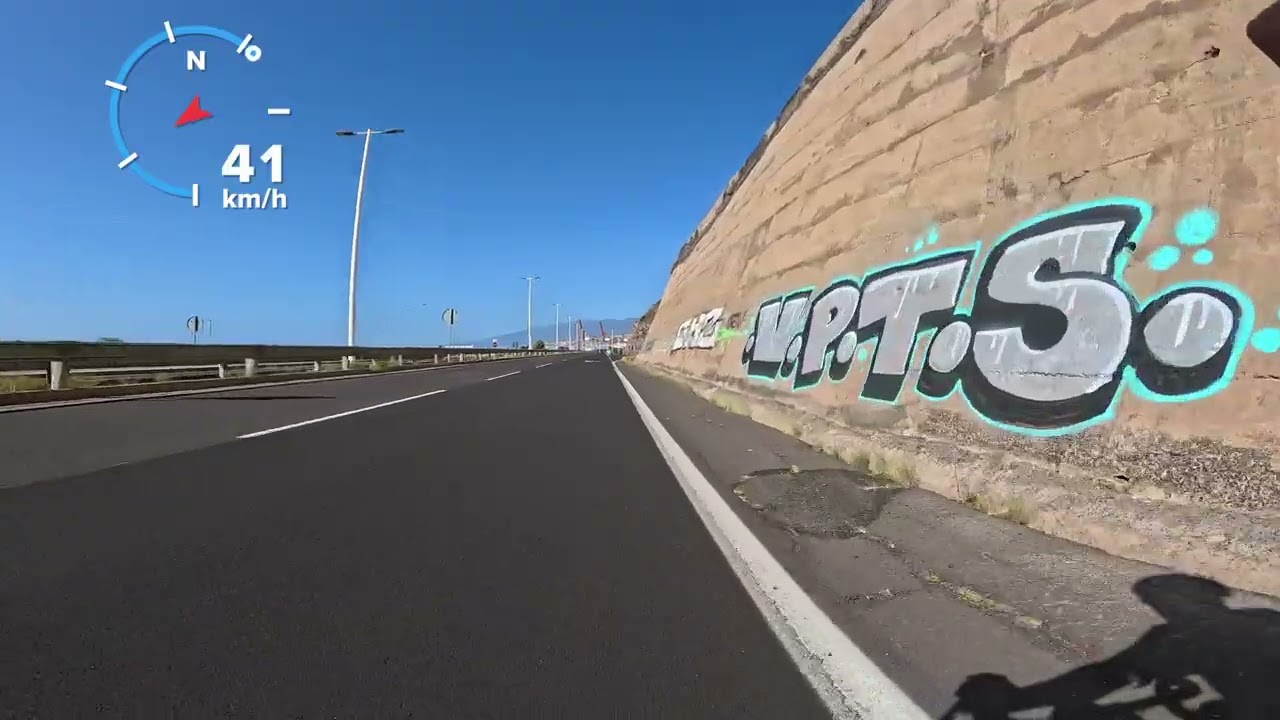 Ciclismo Avenida Anaga Santa Cruz de Tenerife. Tramo con telemetria de gopro hero 11