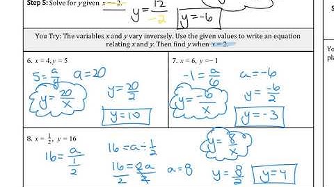 7.1 Inverse Variation Part 2