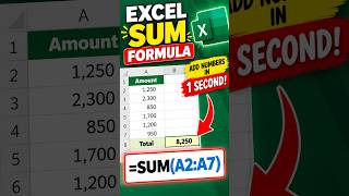 Excel SUM Formula in 15 Seconds! 🔥 | Add Numbers Instantly