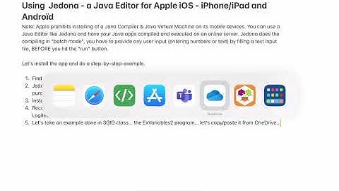 Jedona a java editor for iPad