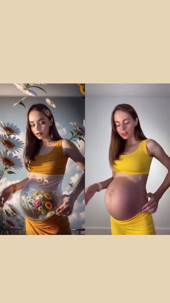 Baby Mama Cute Flower Cool Dance Anime | Before and After Pregnancy TikTok #Shorts by Anya Kova