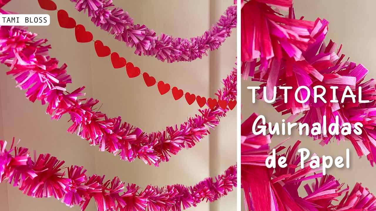 🎊 Cómo hacer Guirnaldas de Papel Crepe SUPER fáciles y Coloridas!🌺 - DIY TUTORIAL