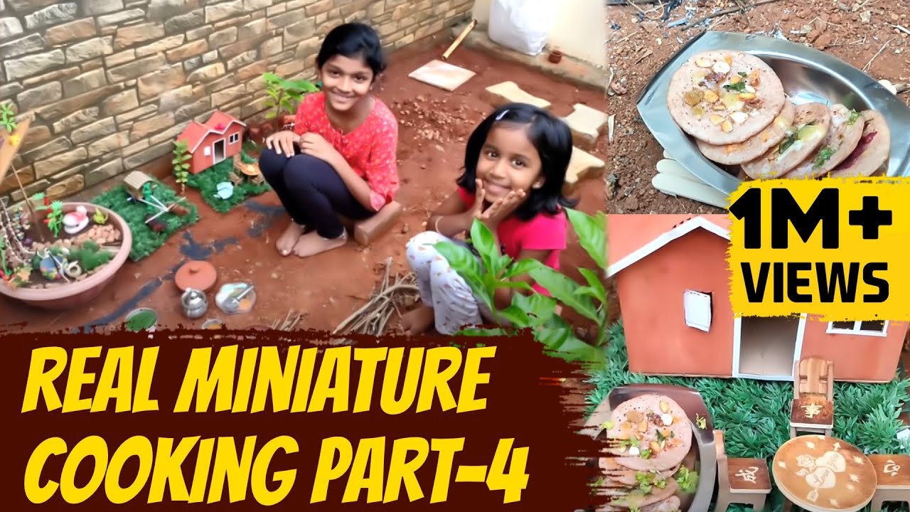 Real miniature cooking Part-4|Kids cooking in their miniature outdoor