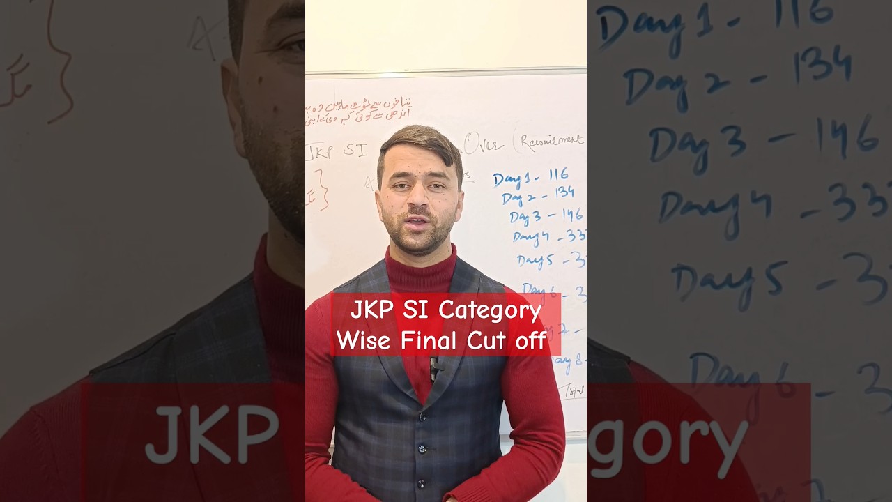 JKSSB JKP SI Category Wise Cut off| Document Verification 21 December Onwards