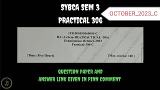 Bca Sem 3 Practical Paper Solution October 2023 C