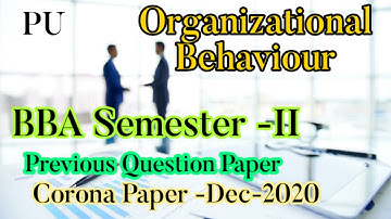 BBA Organizational Behaviour -2 #BBAOB #Sem2ob #oldquestionpaper