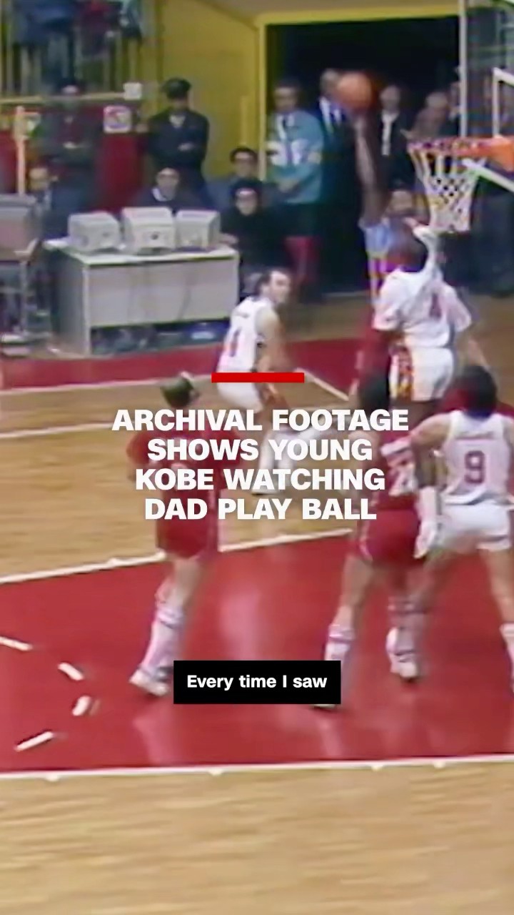 Archival footage shows young Kobe watching dad play ball