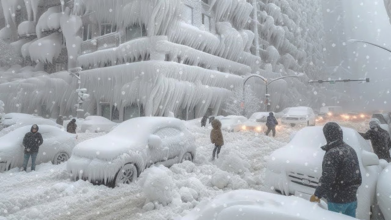 В Великобритании морозы! Сильный снежный шторм парализовал Скарборо, Северный Йоркшир.